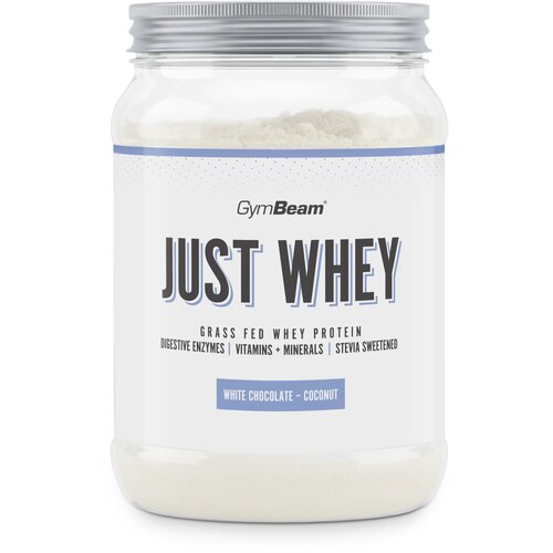 GymBeam Just Whey Grass-Fed Protein 500 g bela čokolada - kokos Slike