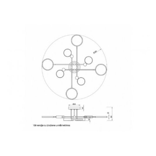 Vesta 489 luster 76W 3000K crna/mesing outlet Slike