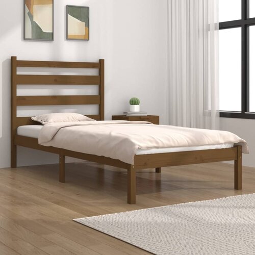 Furnova Posteljni okvir medeno rjav iz trdne borovine 100x200 cm, (21935813) Slike