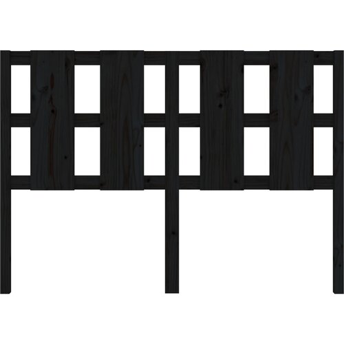 Uzglavlje za krevet crni 145,5 x 4 x 100 cm od masivne borovine Slike