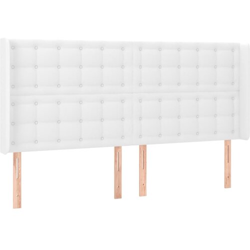  Uzglavlje s u&amp;scaron;ima bijelo 183x16x118/128 cm od umjetne kože Slike