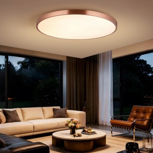  Immax NEO 07324L-LED prigu&amp;scaron;iva stropna svetiljka SEMPLICI 128W/230V prečnik 100 cm Wi-Fi Tuya zlatna + daljinski upravljač Slike