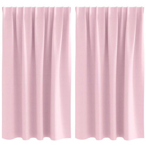 VidaXL Zavjese za blackout s prstenovima 2 pcs Bebina roza - Bebe ružičasta 140 cm Traka za glavu Slike