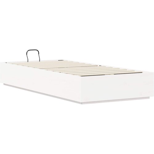  Otomanski krevet s pohranom Bijeli 80 x 200 cm Masivna borovina Slike