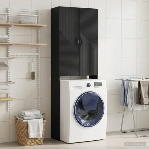  Kabinetska WC HAARLEM Crna 66 x 25 5 x 190 cm Konstruirano drvo - Crna Cijene