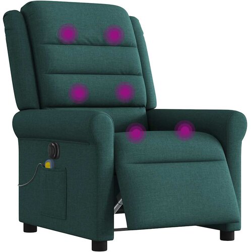 Maison Chic Električni masažni naslanjač - Relax naslanjač temno zeleno blago, (22134538) Cene