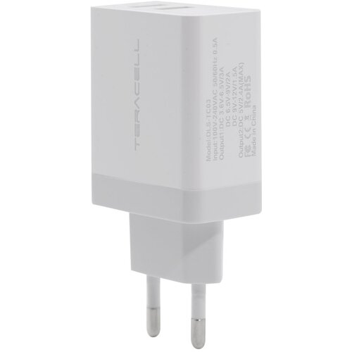 Teracell Kućni punjač Evolution DLS-TC03 Fast QC 3.0+2.4A 18W sa kablom USB na iPhone Lightning beli Cene