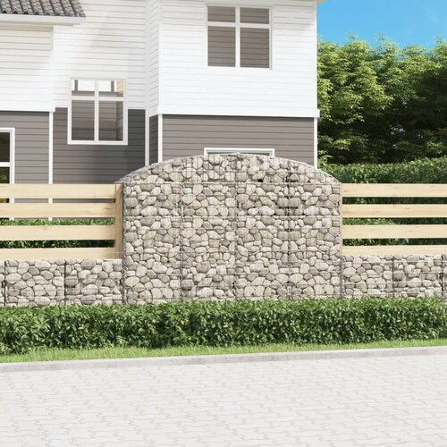  Gabionska ko&scaron;ara s lukom 200x50x140/160 cm pocinčano željezo Cijene