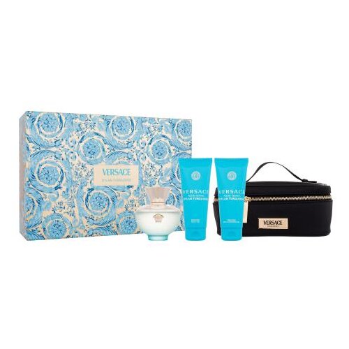 Versace Pour Femme Dylan Turquoise set: EDT 100 ml + gel za tu&amp;scaron;iranje 100 ml + gel za tijelo 100 ml + kozmetička torbica za žene Slike