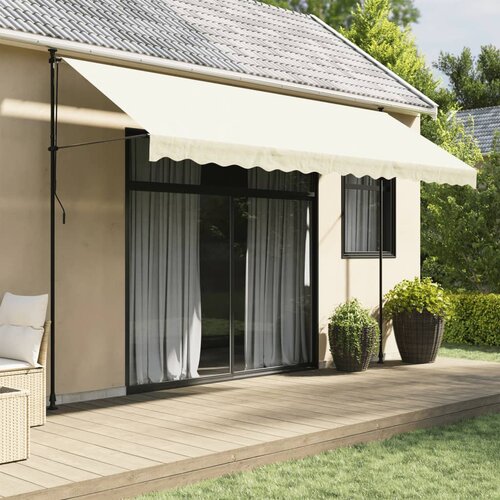 vidaXL Zložljiva tenda krem 400x150 cm tkanina in jeklo Cene