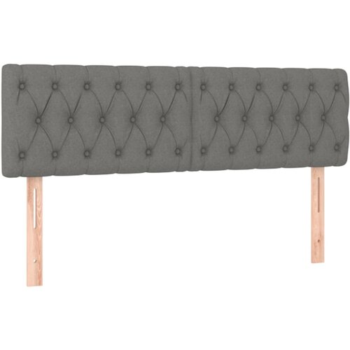 Maison Chic Posteljno vzglavje - Vzglavna omarica 2 kosa temno sivo 72x7x78/88 cm blago, (22078224) Cene