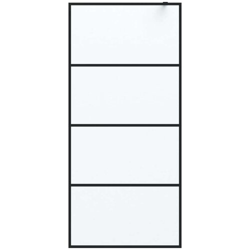 VidaXL Pregrada za tu&amp;scaron; crna 90 x 195 cm s mutnim staklom ESG Slike