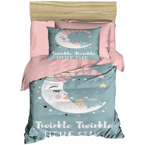 PH135 pinkwhiteblue baby quilt cover set Slike