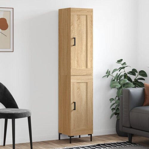  Visoka komoda hrasta sonome 34,5x34x180cm od konstruiranog drva Slike