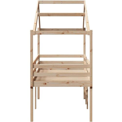 VidaXL Visoki krevet s krovom 90 x 190 cm od masivne borovine Slike
