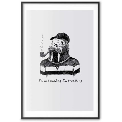  Plakat - I\&amp;#039;m Not Smoking. I\&amp;#039;m Breathing 21x30 Crni okvir s margom Slike
