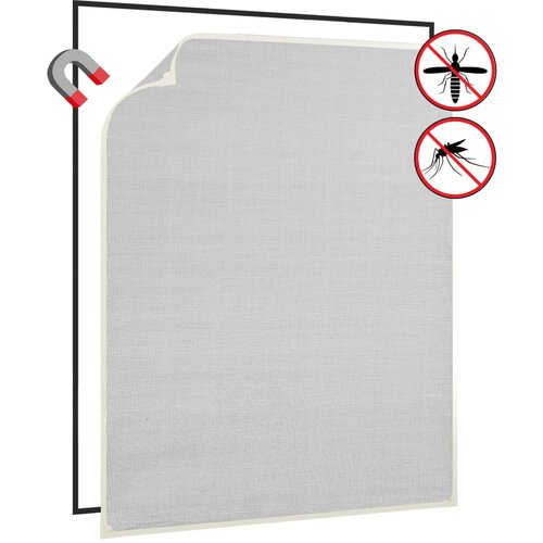 VidaXL Magnetni komarnik za okna bel 100x120 cm steklena vlakna Slike