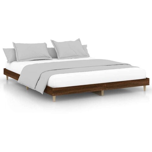 VidaXL Okvir kreveta smeđa boja hrasta 120x200 cm konstruirano drvo Slike