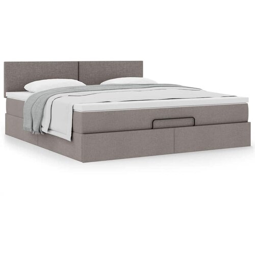 vidaXL Otomanski krevet s madracem smeđesivi 180x200 cm od tkanine Cijene