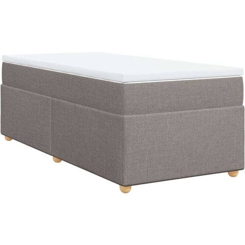 VidaXL krevet s oprugama i madracem smeđesivi 100 x 200 cm od tkanine Slike
