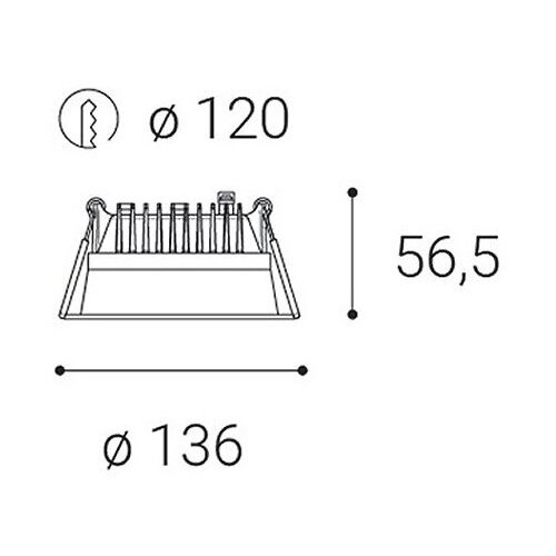  LED2-LED prigu&amp;scaron;iva ugradna kupatilska svetiljka ZETA LED/15W/230V 4000K IP44 Slike