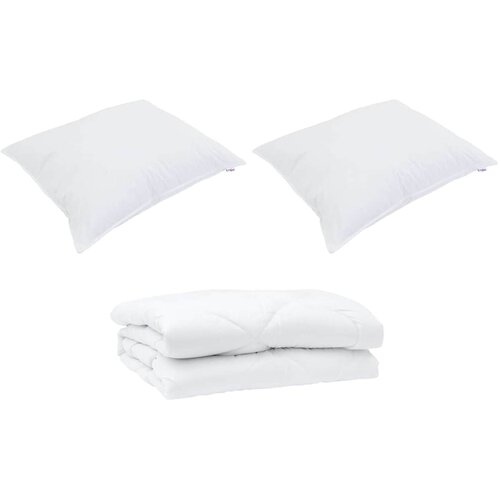 vidaXL Odeja z blazino 3 pcs Bela Mikrofibra, (5000064938) Cene