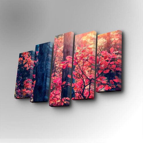 Wallity 5PUC-060 multicolor decorative canvas painting (5 pieces) Slike