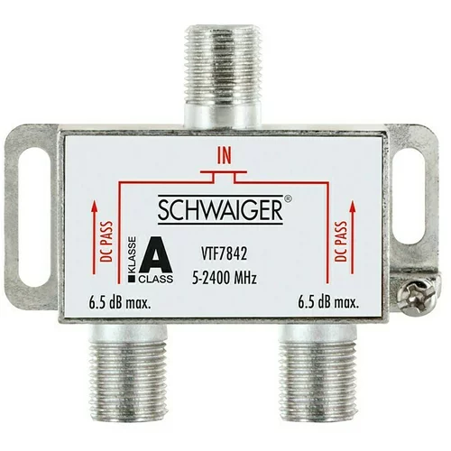 SCHWAIGER Razdjelnik (2-struko, F utičnica, 5 - 2.400 MHz, 6,5 dB)