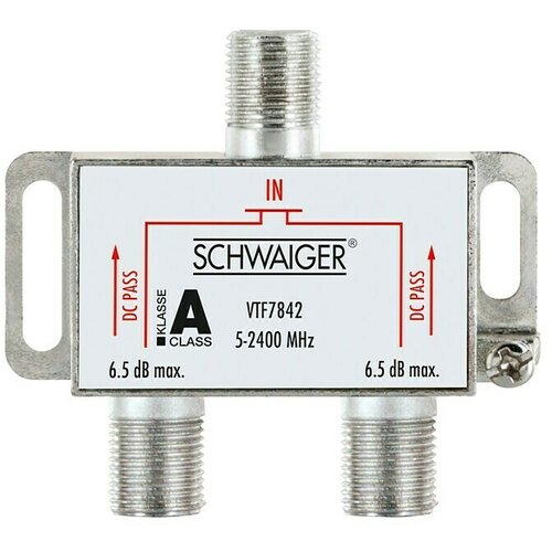 SCHWAIGER Razdjelnik (2-struko, F utičnica, 5 - 2.400 MHz, 6,5 dB) Slike