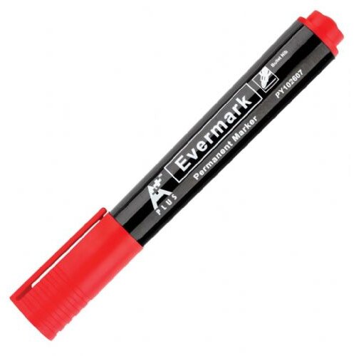 Aplus Permanentni marker EVERMARK, rdeč okrogla konica 12 KOS Cene