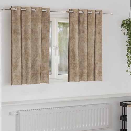 vidaXL Zavesa od Velura Champagne Poliester 140 x 140 cm Cijene