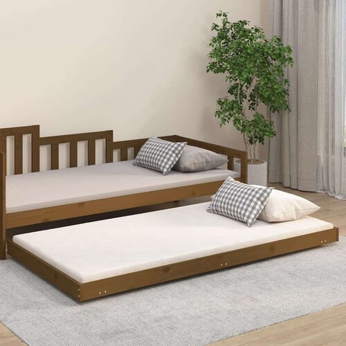  Posteljni okvir medeno rjav 90x200 cm trdna borovina, (20739272) Slike