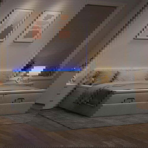 VidaXL Okvir kreveta s madracima svijetlosivi 180x200cm bar&amp;scaron;unasti Slike