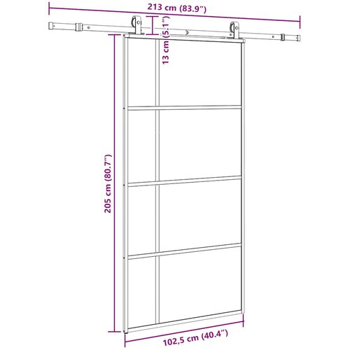  Klizna vrata s okovima crna 102,5x205 cm ESG staklo Slike