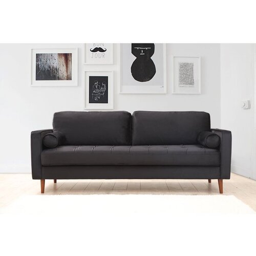 Atelier Del Sofa Rome - Black BlackOak 3-Seat Sofa Cene