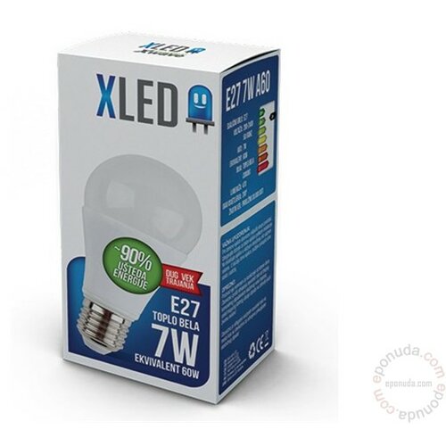 Xled Led Sijalica E27 - 7W,220V,Toplo White,3000K, 021178 Slike