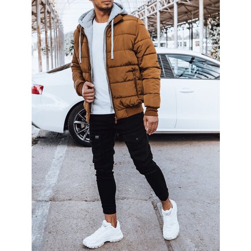 DStreet Men's Quilted Camel Winter Jacket Slike