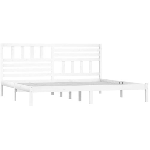  Okvir za krevet od masivne borovine bijeli 200 x 200 cm Slike