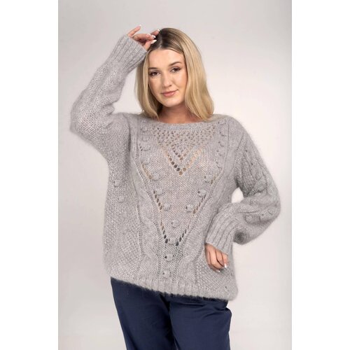 By o la la Grey openwork sweater Cene