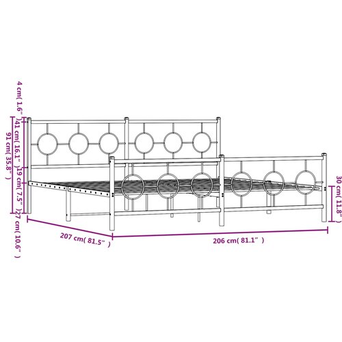  okvir kreveta uzglavlje i podnožje bijeli 200x200 cm Slike