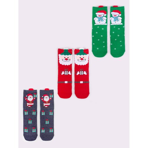 Yoclub Kids&amp;#039;s Christmas 3Pack Socks SKA-X017U-AA00-0001 Slike