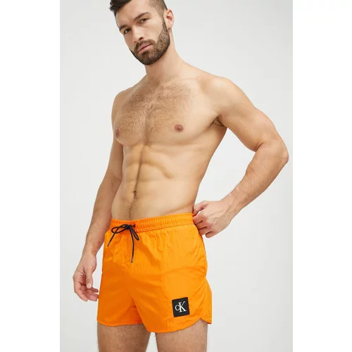 Calvin Klein Kopalne kratke hlače oranžna barva