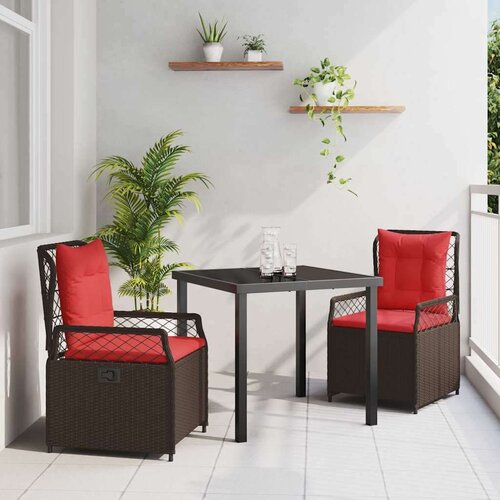  Komplet za jedilnico v vrtu 3 pcs Rjava poli ratan, (5000045489) Cene