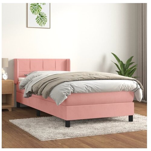 vidaXL Box spring krevet s madracem ružičasti 90x190 cm bar&scaron;unasti Cijene