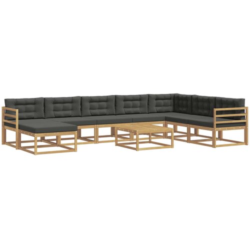  Set vanjskih sofa 9 pcs Bijela i antracit Slike
