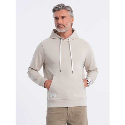 Ombre Men&amp;#039;s kangaroo hooded sweatshirt - light beige Slike
