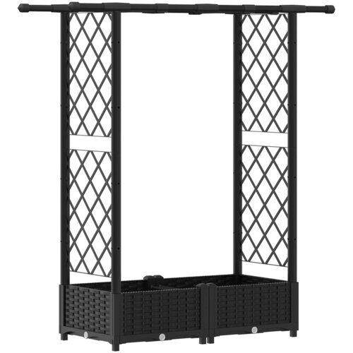 vidaXL Povišeni krevet s mrežom i krovom Crna 122 5 x 40 x 121 cm PP - Crna 122 5 x 40 x 123 cm s ravnim krovom (2 bočna mreža) Cene