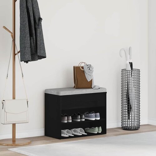  Klupa za cipele Crni hrast 60 x 30 x 45 cm Konstruirano drvo Cene