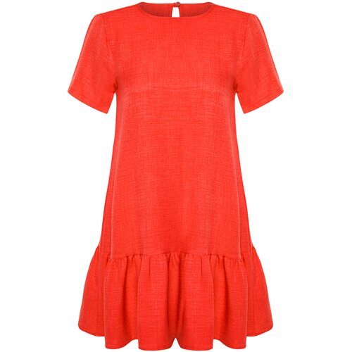 Trendyol Orange Flounce Mini Woven Mini Dress Slike