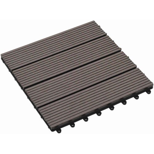  Pločice za decking 11 pcs Tamno smeđa 30 x 30 cm Slike